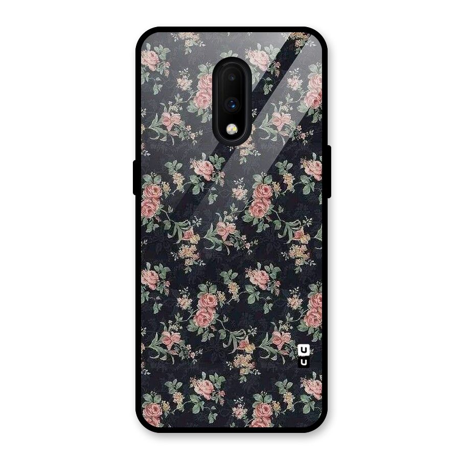 Bloom Black Glass Back Case for OnePlus 7