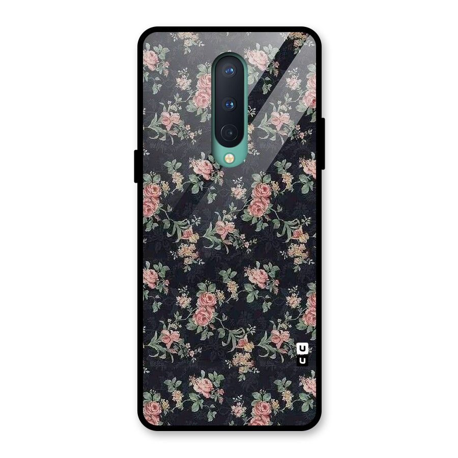 Bloom Black Glass Back Case for OnePlus 8