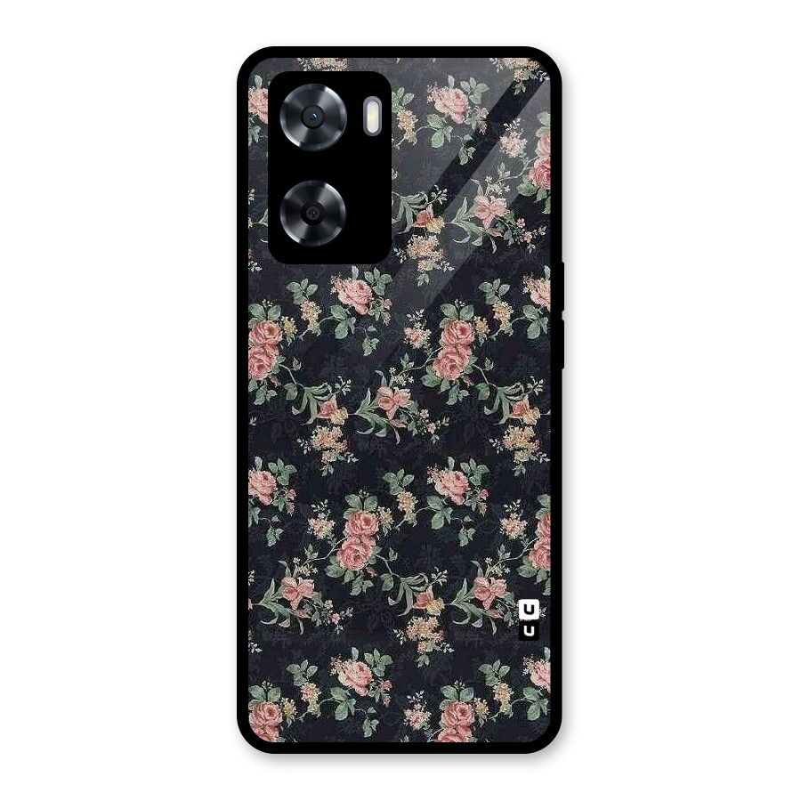 Bloom Black Glass Back Case for Oppo A57 2022
