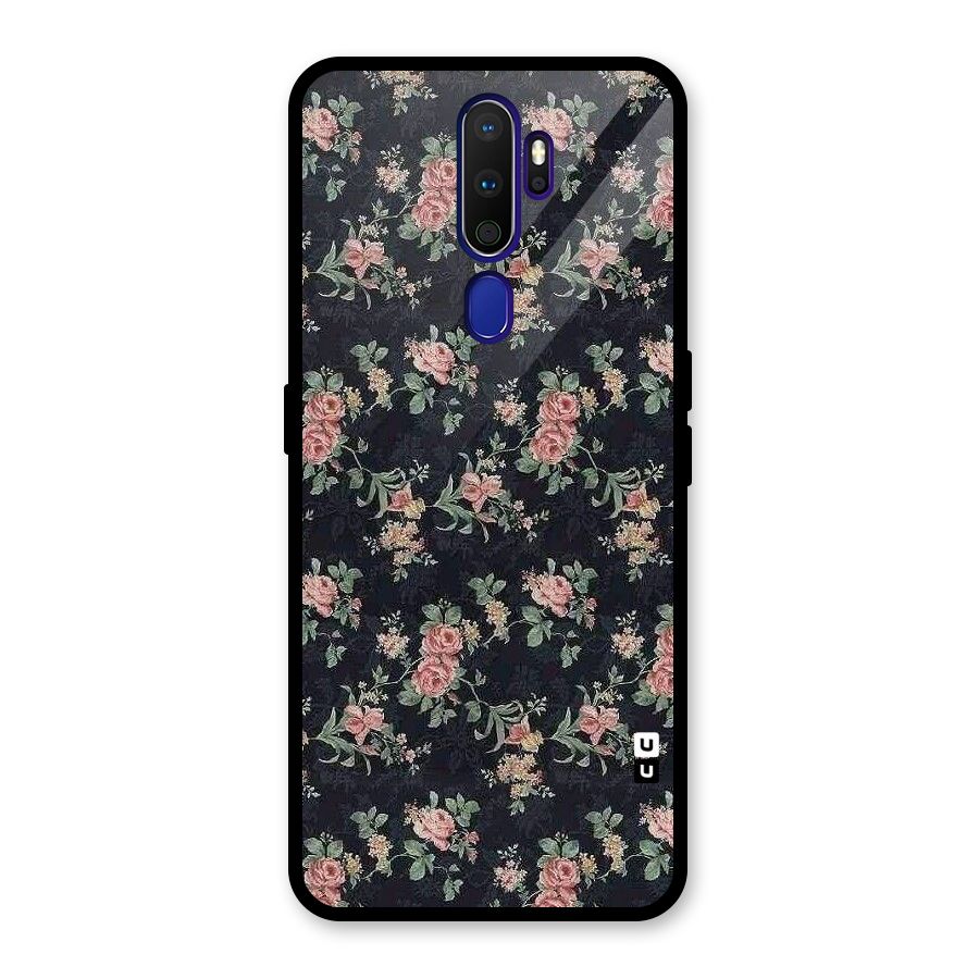 Bloom Black Glass Back Case for Oppo A9 (2020)