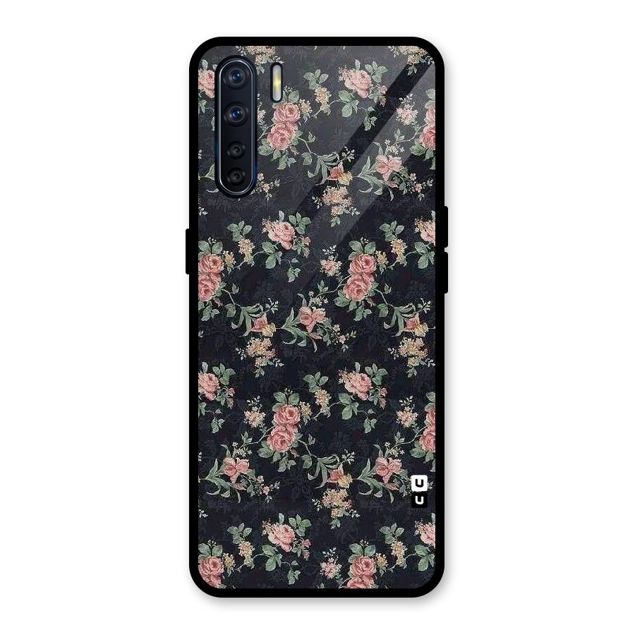 Bloom Black Glass Back Case for Oppo F15