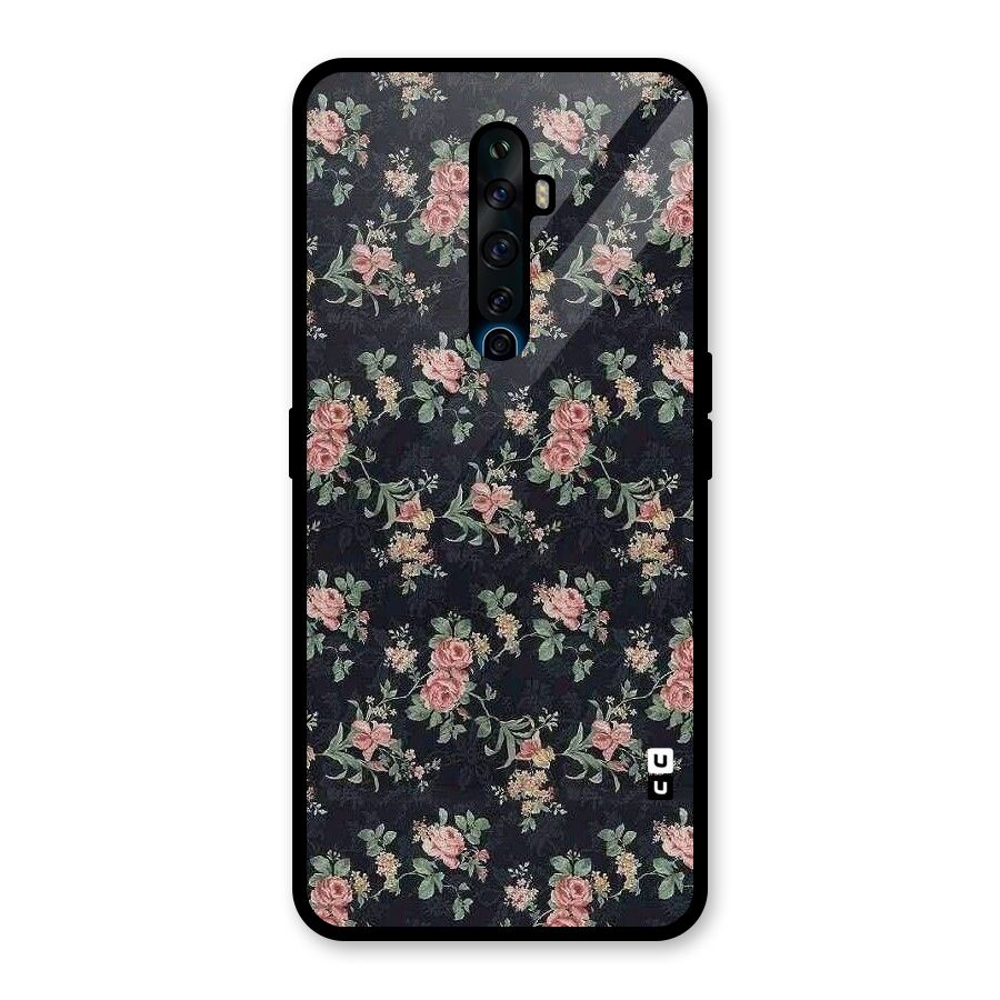 Bloom Black Glass Back Case for Oppo Reno2 F