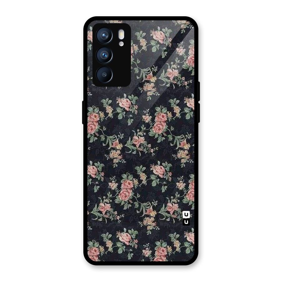 Bloom Black Glass Back Case for Oppo Reno6 5G