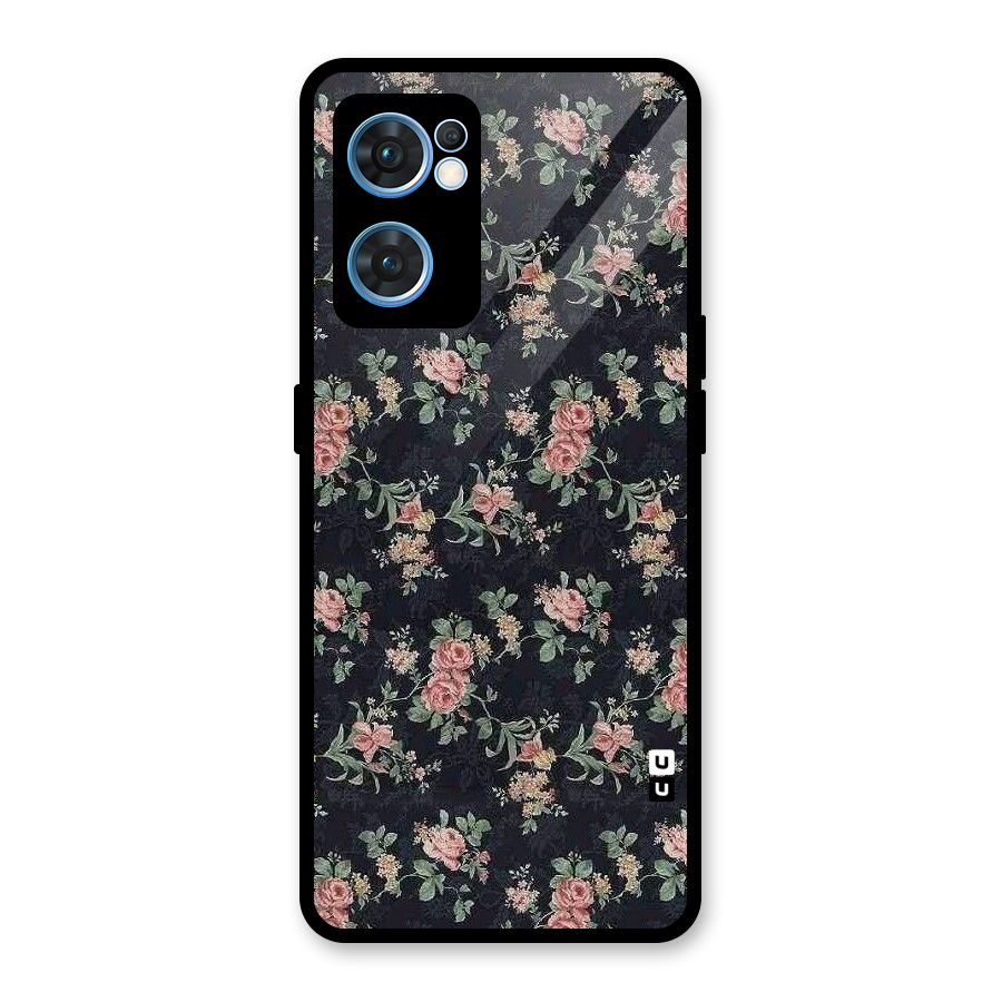 Bloom Black Glass Back Case for Oppo Reno7 5G