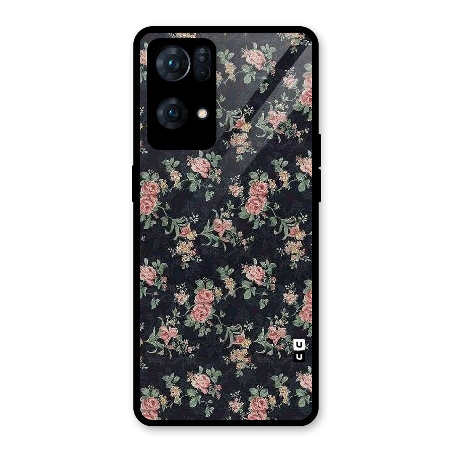 Bloom Black Glass Back Case for Oppo Reno7 Pro 5G