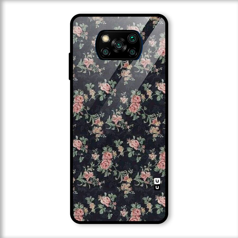 Bloom Black Glass Back Case for Poco X3