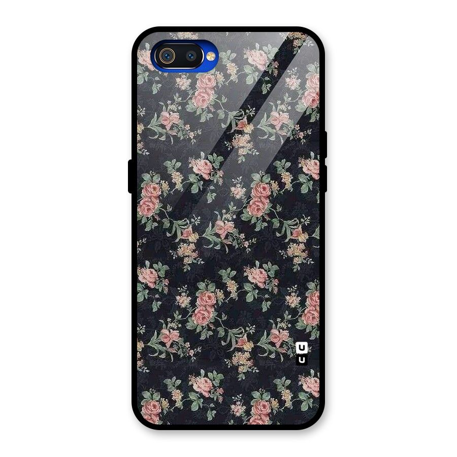 Bloom Black Glass Back Case for Realme C2