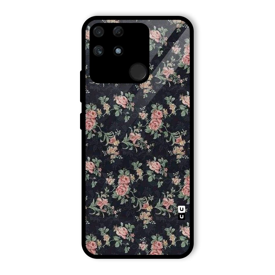 Bloom Black Glass Back Case for Realme Narzo 50A
