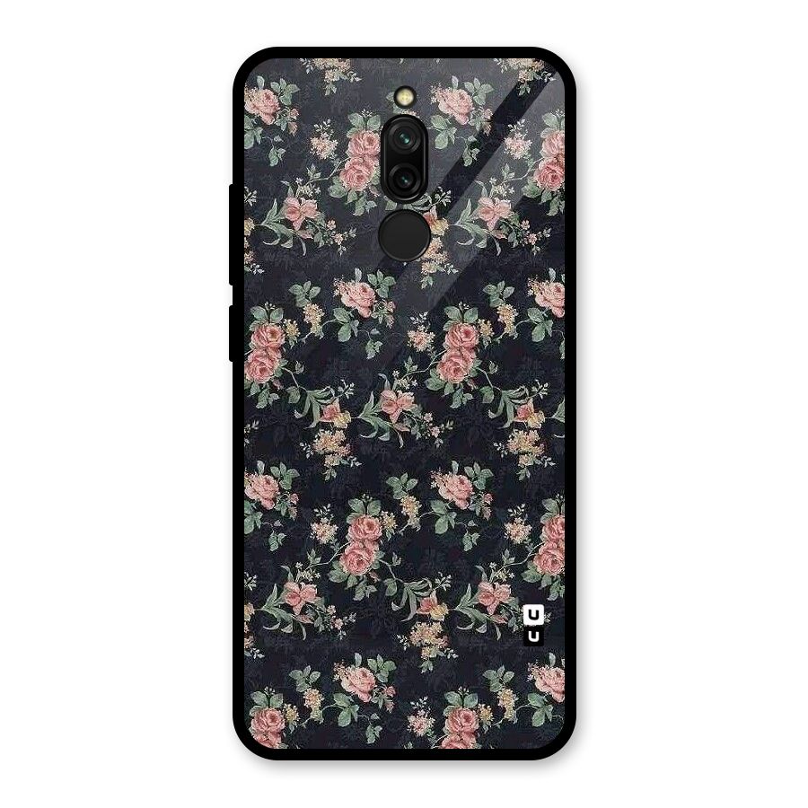Bloom Black Glass Back Case for Redmi 8