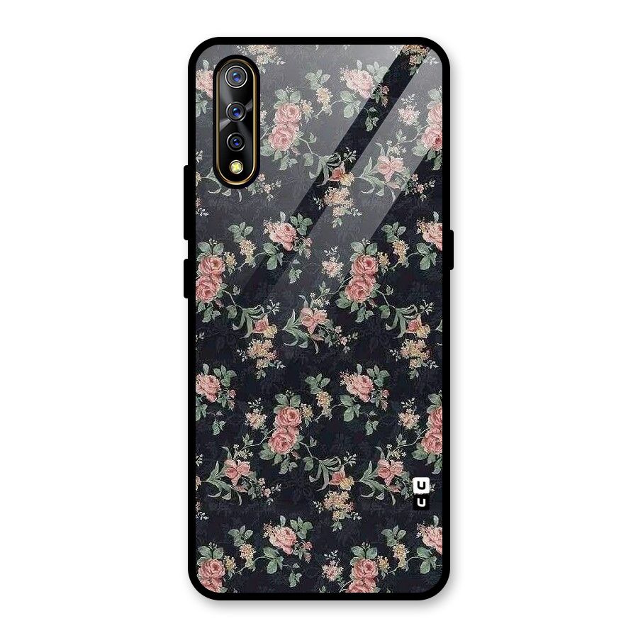 Bloom Black Glass Back Case for Vivo S1