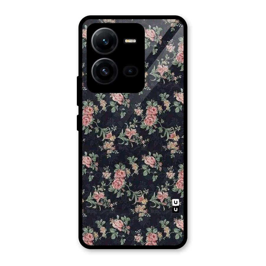Bloom Black Glass Back Case for Vivo V25