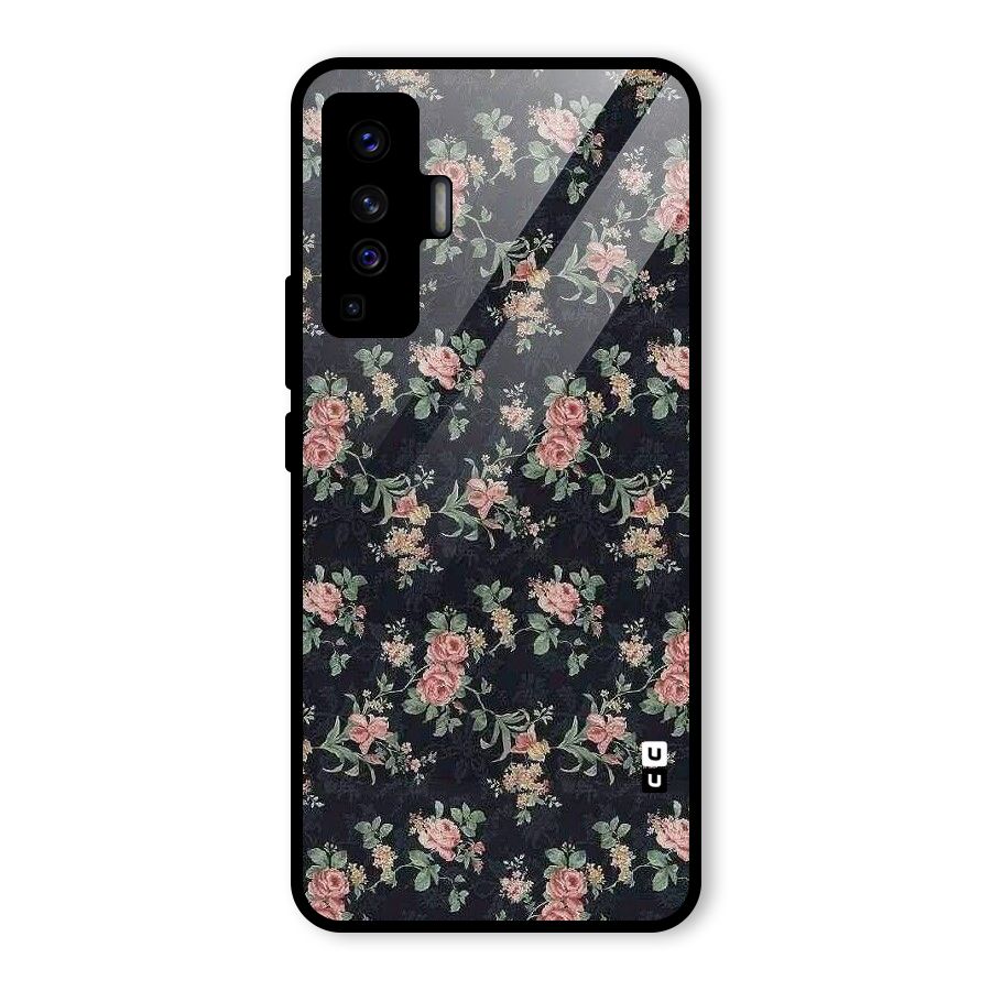 Bloom Black Glass Back Case for Vivo X50
