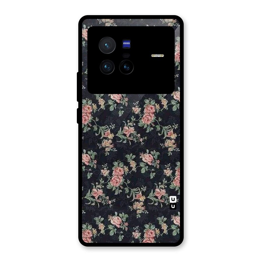 Bloom Black Glass Back Case for Vivo X80