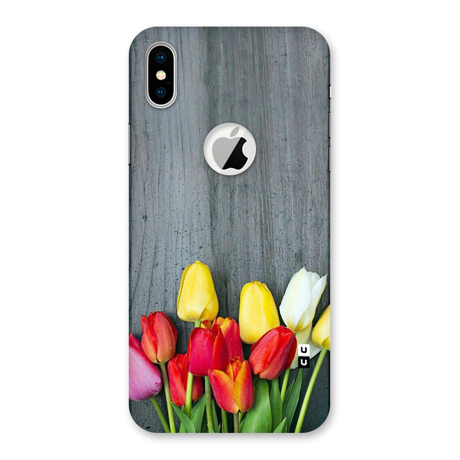 Bloom Grey Back Case for iPhone X Logo Cut