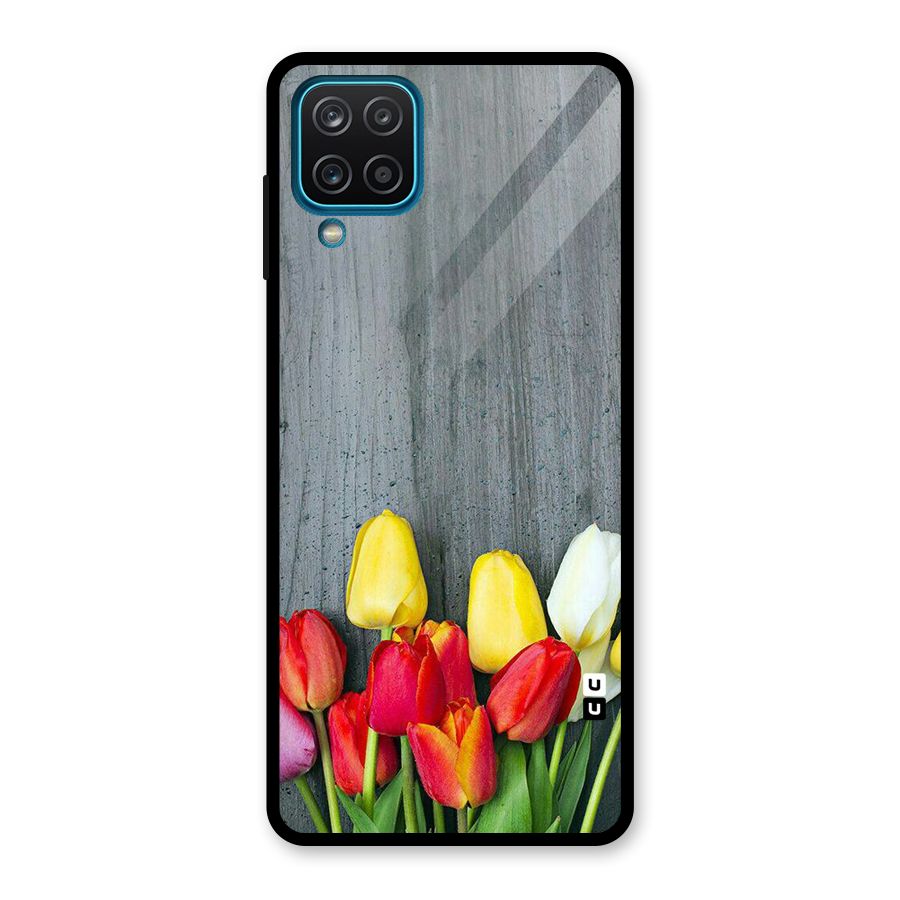 Bloom Grey Glass Back Case for Galaxy A12