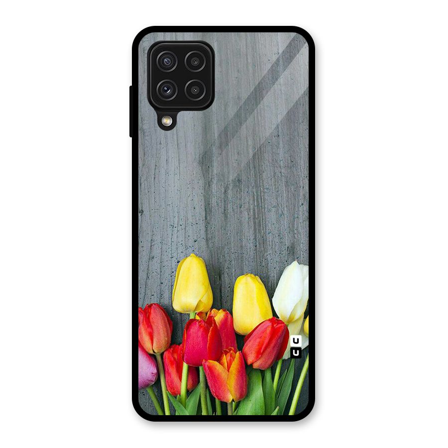 Bloom Grey Glass Back Case for Galaxy A22 4G