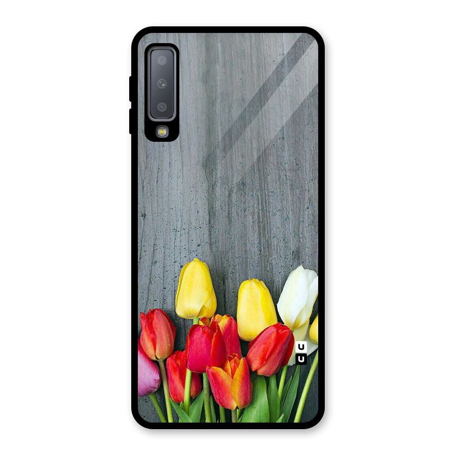Bloom Grey Glass Back Case for Galaxy A7 (2018)
