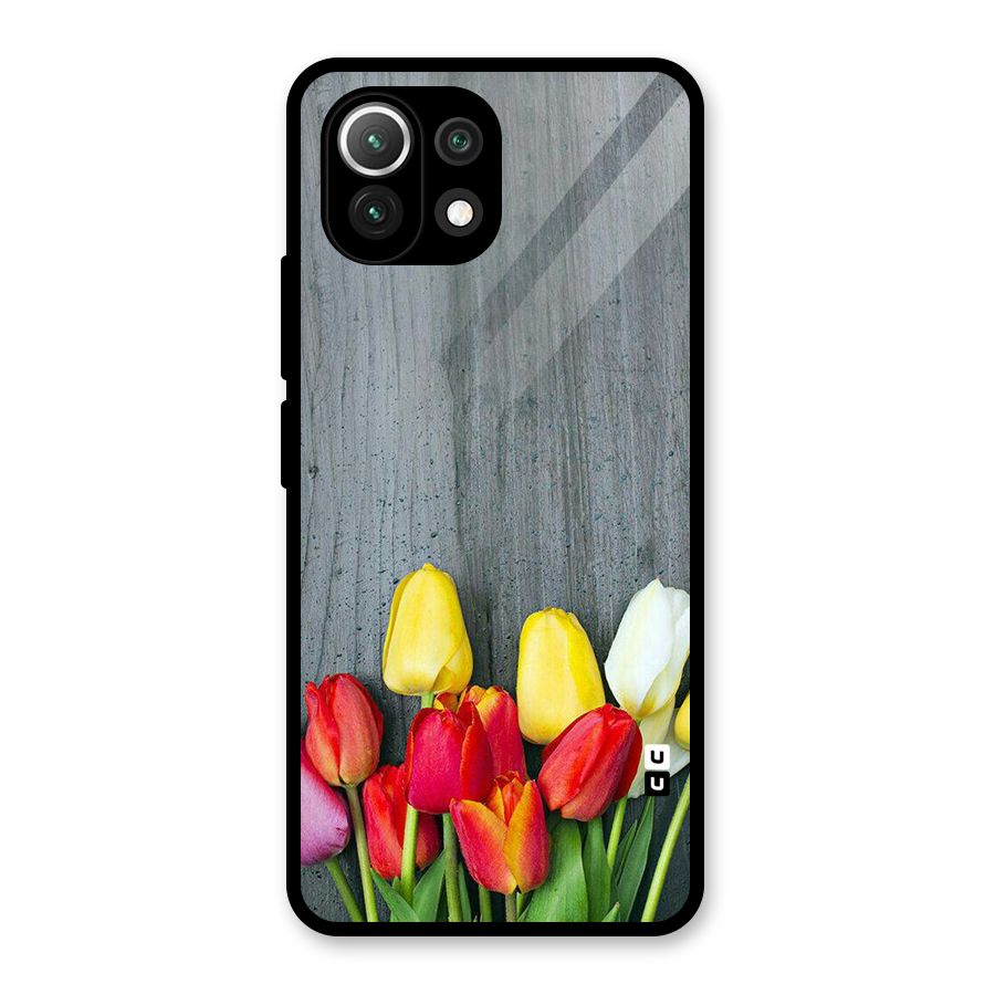 Bloom Grey Glass Back Case for Mi 11 Lite