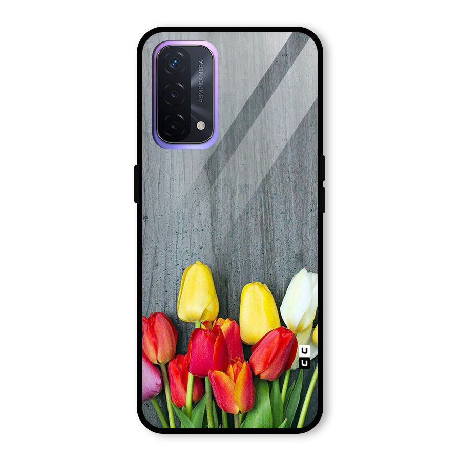 Bloom Grey Glass Back Case for Oppo A74 5G