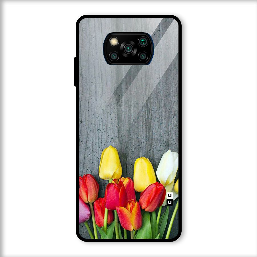 Bloom Grey Glass Back Case for Poco X3