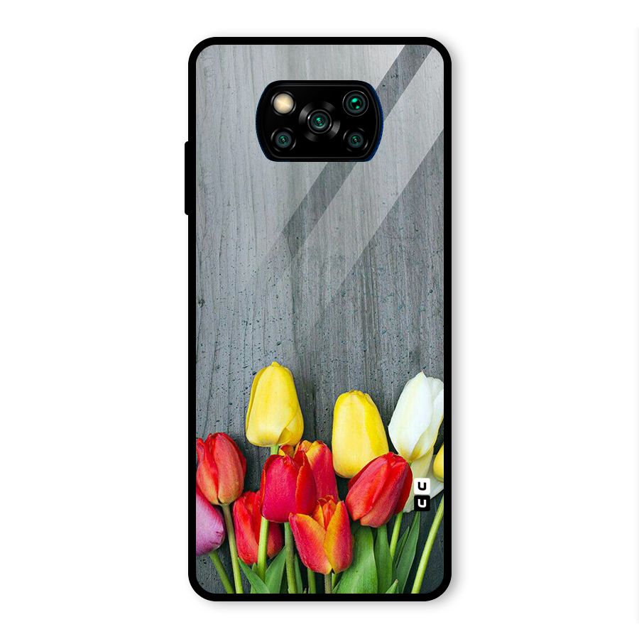 Bloom Grey Glass Back Case for Poco X3 Pro
