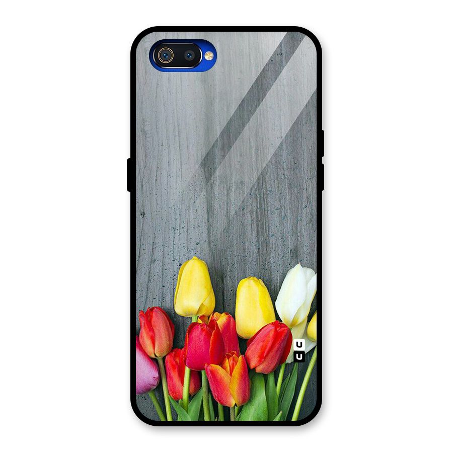 Bloom Grey Glass Back Case for Realme C2