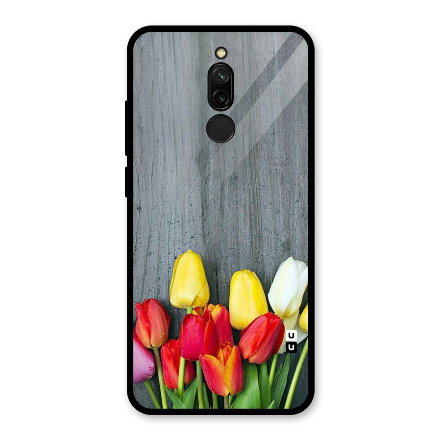 Bloom Grey Glass Back Case for Redmi 8