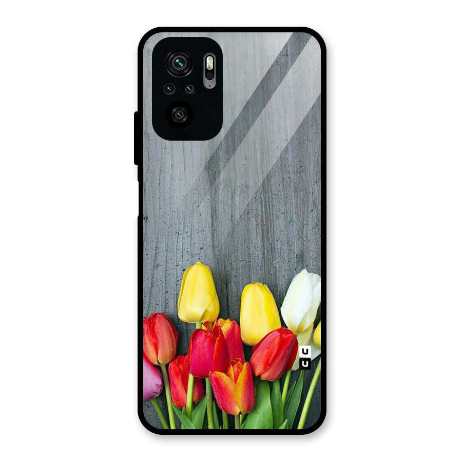 Bloom Grey Glass Back Case for Redmi Note 10S