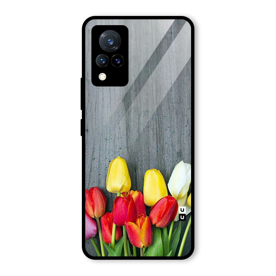 Bloom Grey Glass Back Case for Vivo V21 5G