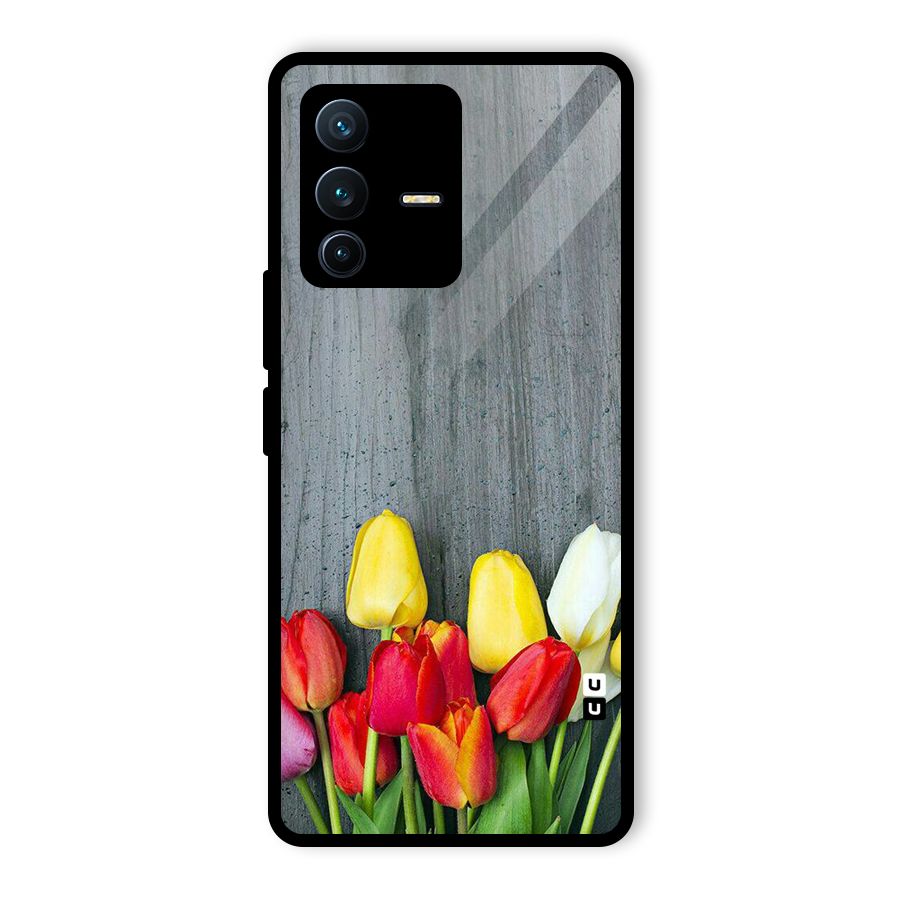 Bloom Grey Glass Back Case for Vivo V23 Pro
