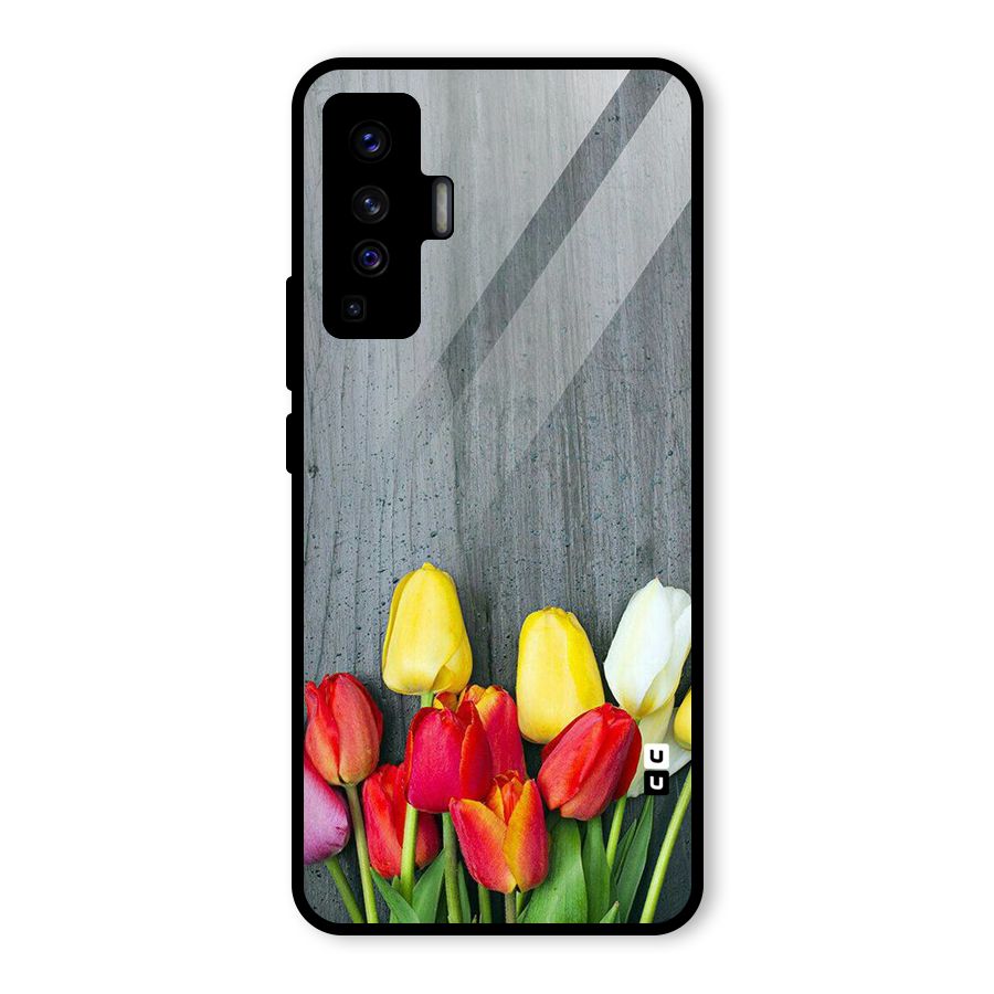 Bloom Grey Glass Back Case for Vivo X50