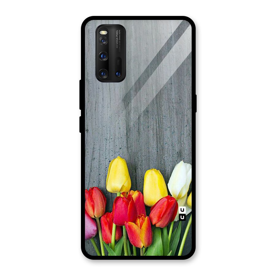Bloom Grey Glass Back Case for Vivo iQOO 3