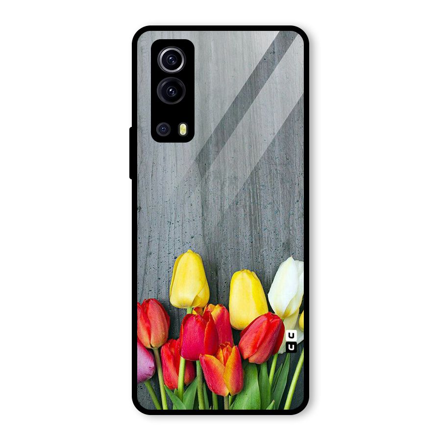 Bloom Grey Glass Back Case for Vivo iQOO Z3