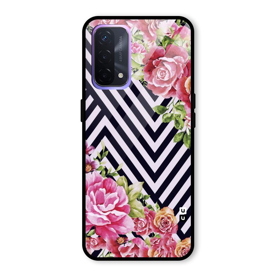 Bloom Zig Zag Glass Back Case for Oppo A74 5G