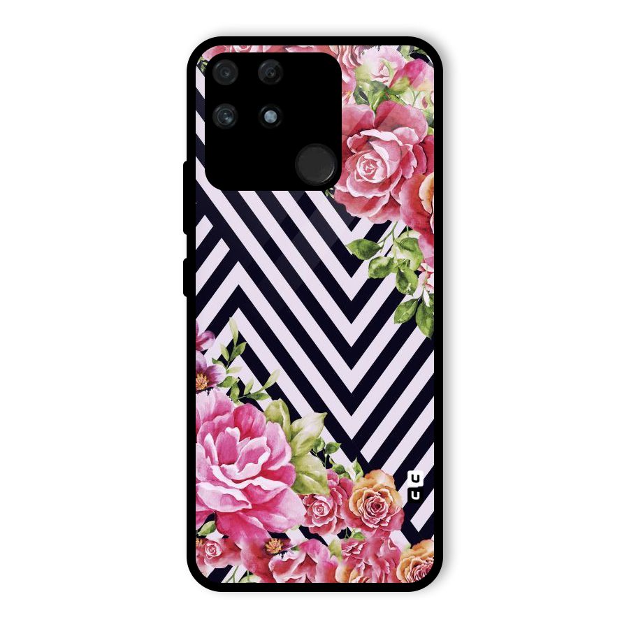 Bloom Zig Zag Glass Back Case for Realme Narzo 50A