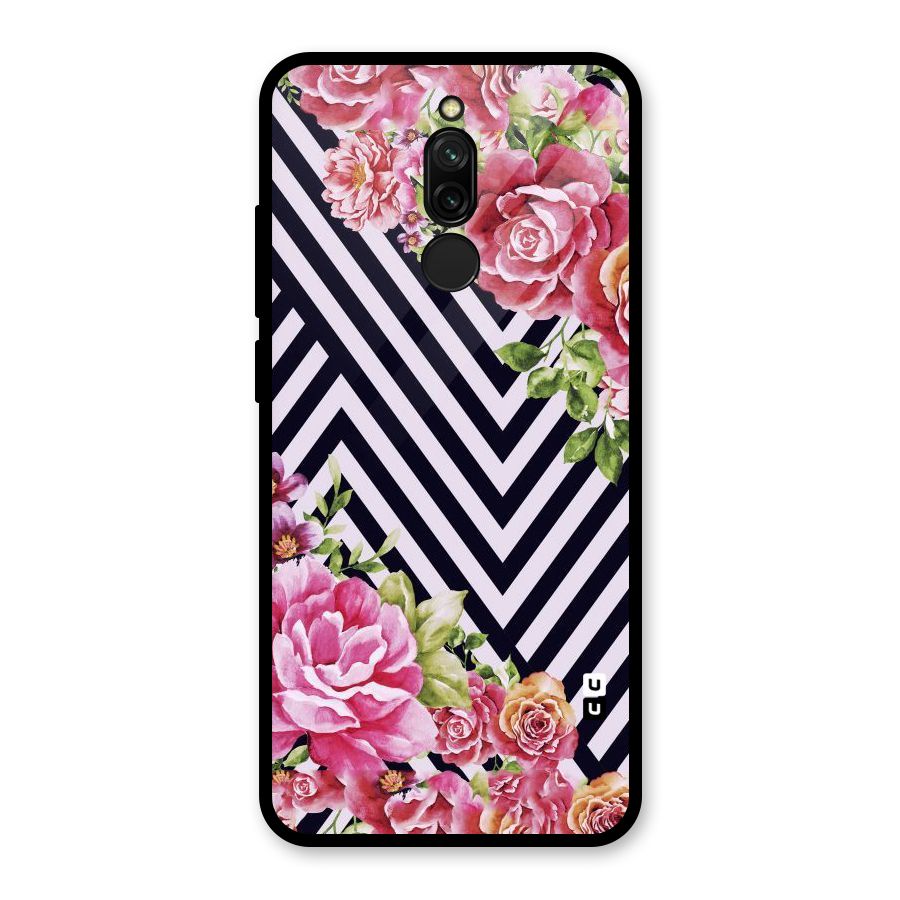 Bloom Zig Zag Glass Back Case for Redmi 8