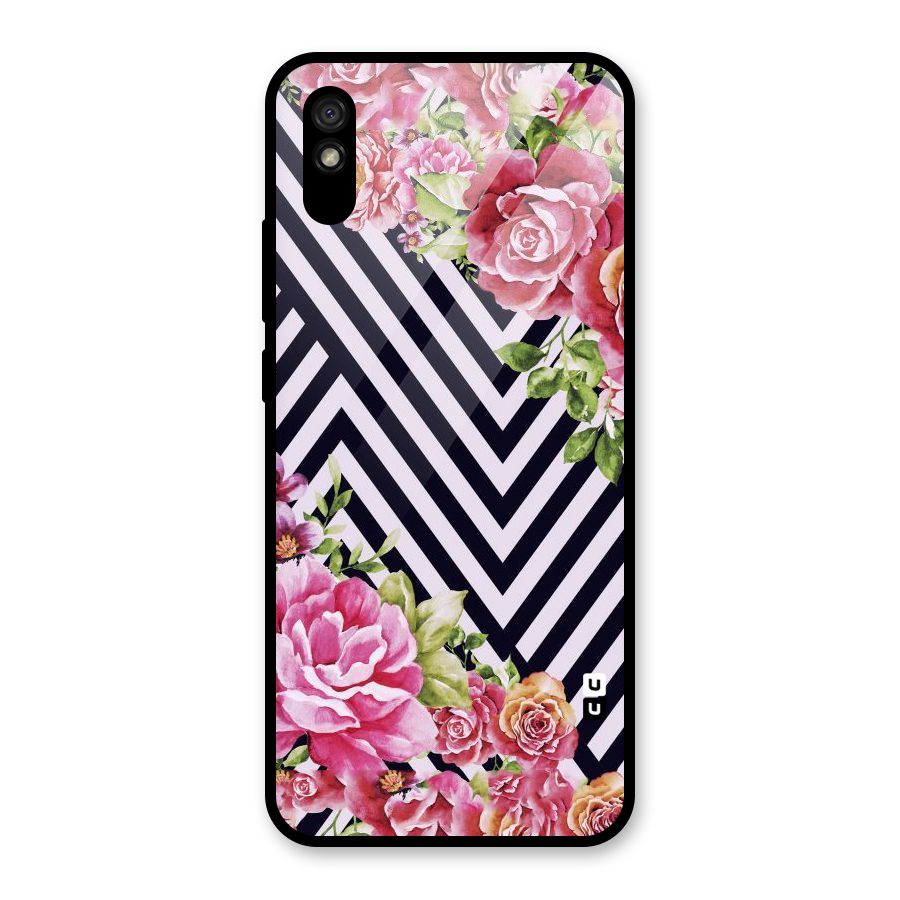 Bloom Zig Zag Glass Back Case for Redmi 9i
