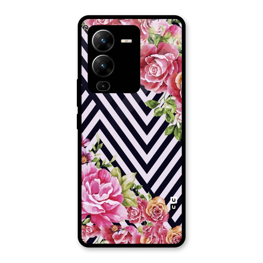 Bloom Zig Zag Glass Back Case for Vivo V25 Pro