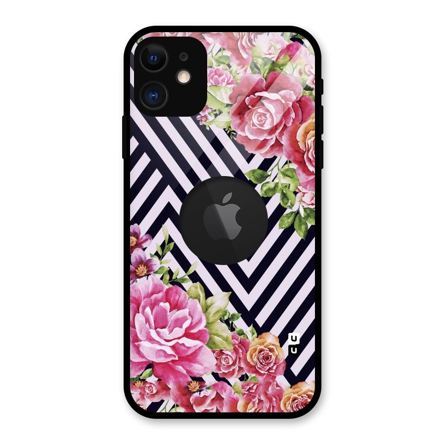 Bloom Zig Zag Glass Back Case for iPhone 11 Logo Cut