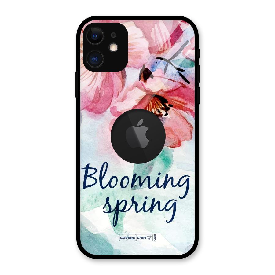 Blooming Spring Glass Back Case for iPhone 11 Logo Cut