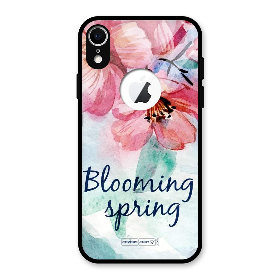 Blooming Spring Glass Back Case for iPhone XR Logo Cut