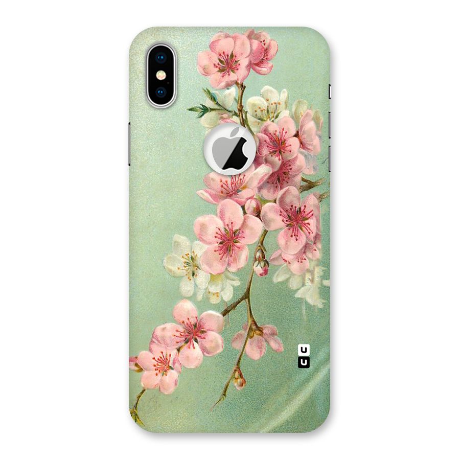 Blossom Cherry Design Back Case for iPhone XS Logo Cut
