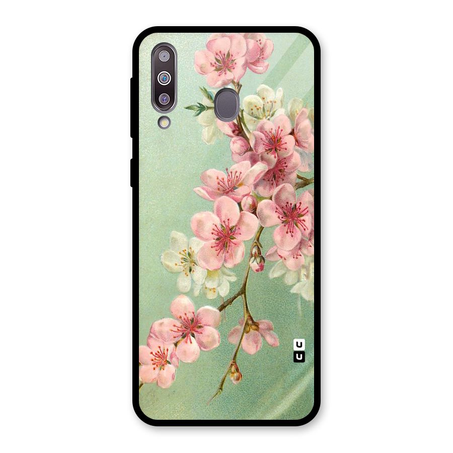 Blossom Cherry Design Glass Back Case for Galaxy M30