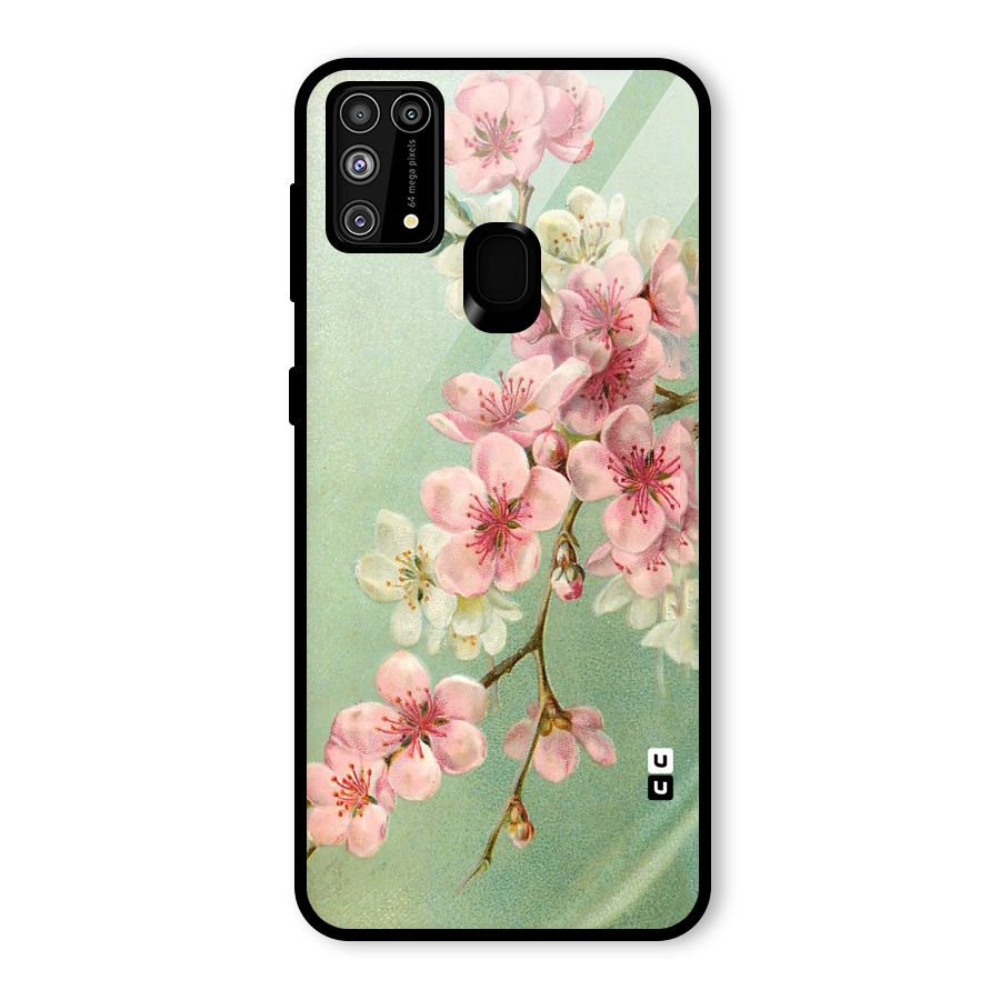 Blossom Cherry Design Glass Back Case for Galaxy M31