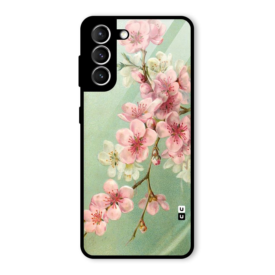 Blossom Cherry Design Glass Back Case for Galaxy S21 5G