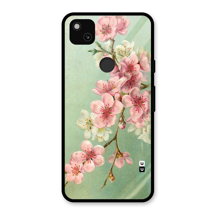 Blossom Cherry Design Glass Back Case for Google Pixel 4a