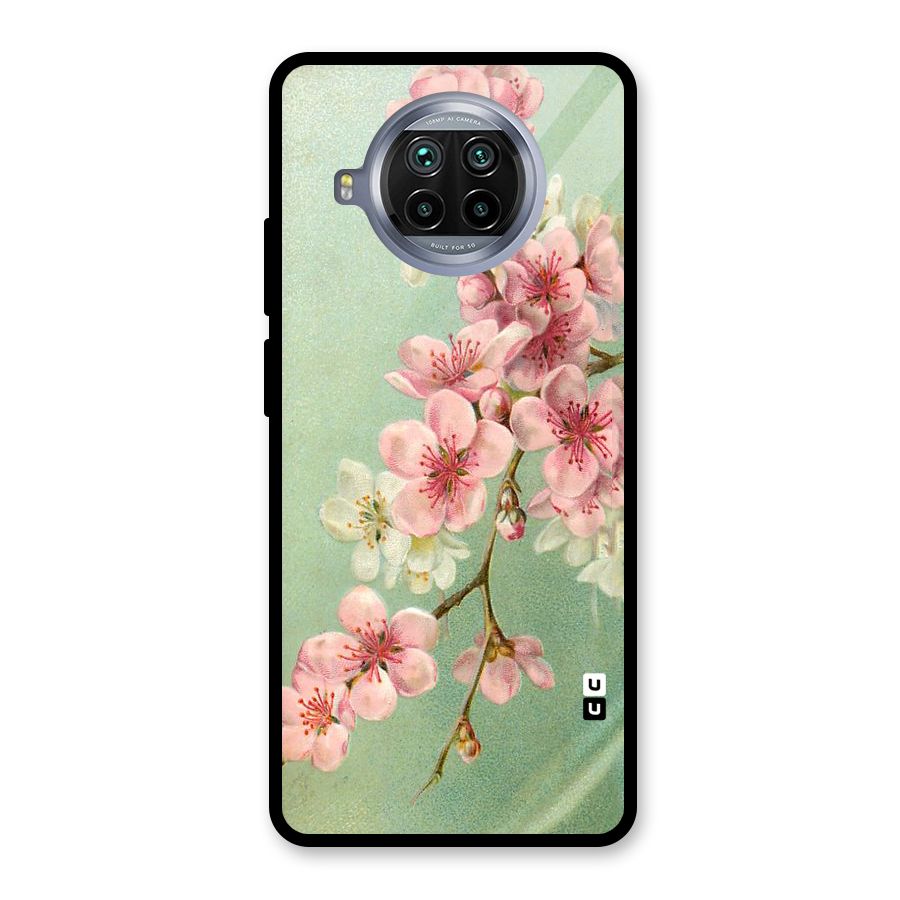 Blossom Cherry Design Glass Back Case for Mi 10i