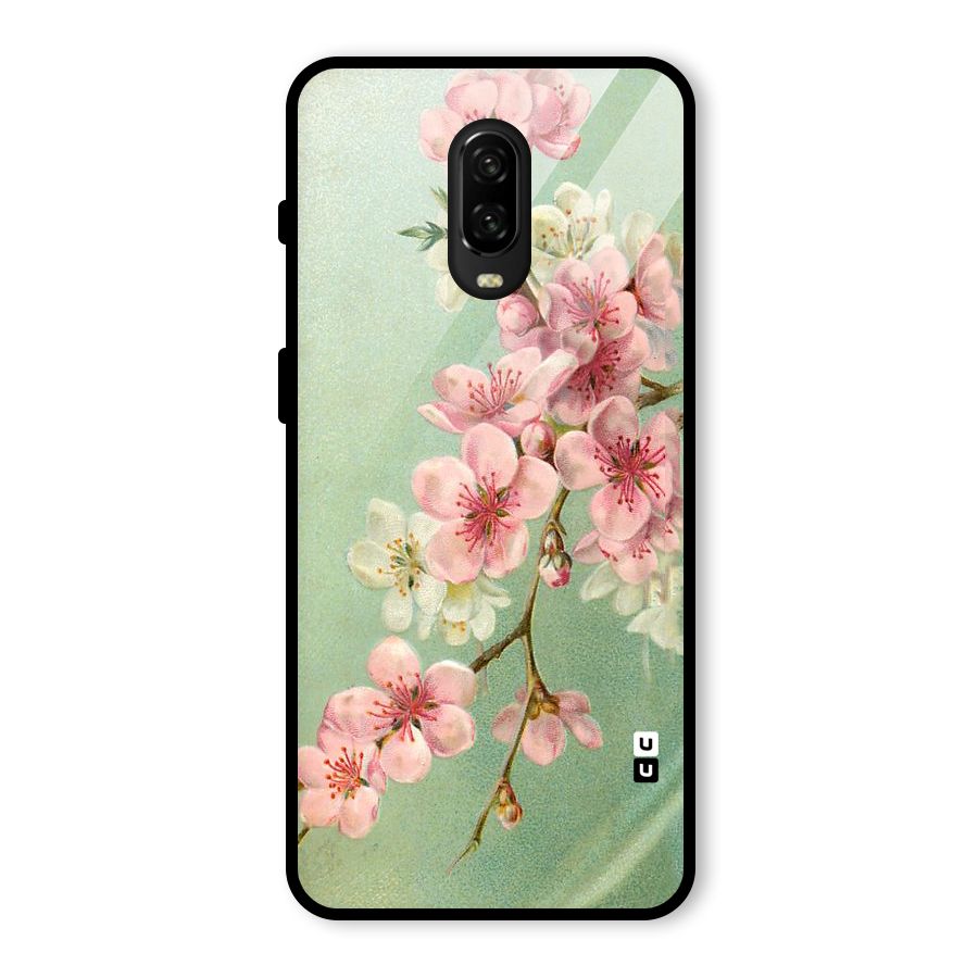 Blossom Cherry Design Glass Back Case for OnePlus 6T