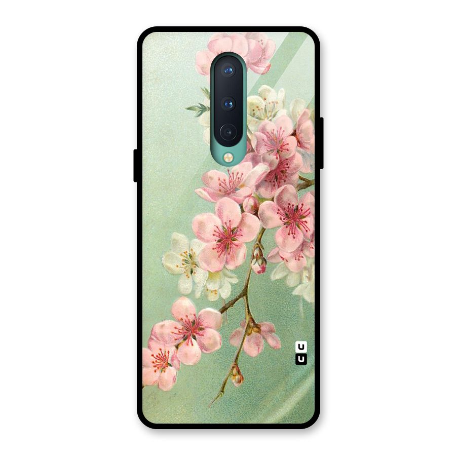 Blossom Cherry Design Glass Back Case for OnePlus 8