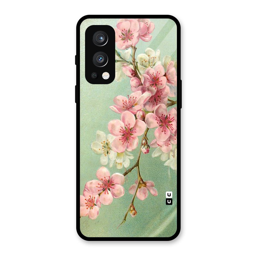 Blossom Cherry Design Glass Back Case for OnePlus Nord 2 5G